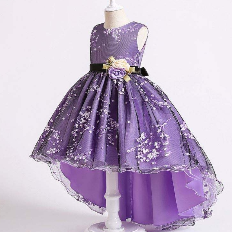 Baige Children Dress Girls Bow Wedding Gown Trailing Western Party Wearフォーマルプリンセスガール\\ 'Sドレス2153