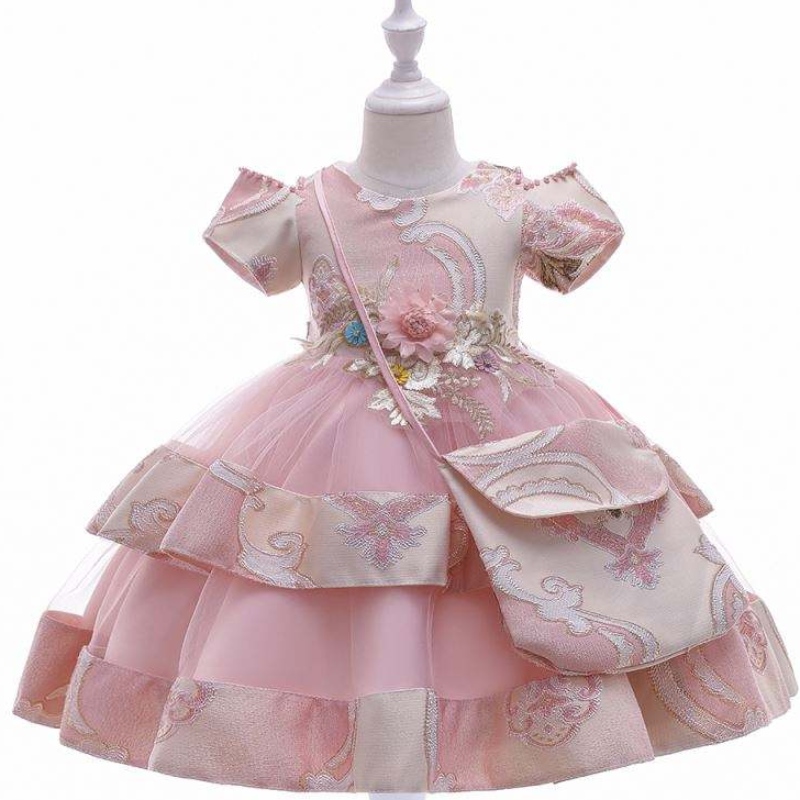 Baige Amazon Hot Sale New WeddingEvent Frock Birthndere Formery Girl Party Dress Kids 3-8歳の古い女の子のファンシードレスl5212