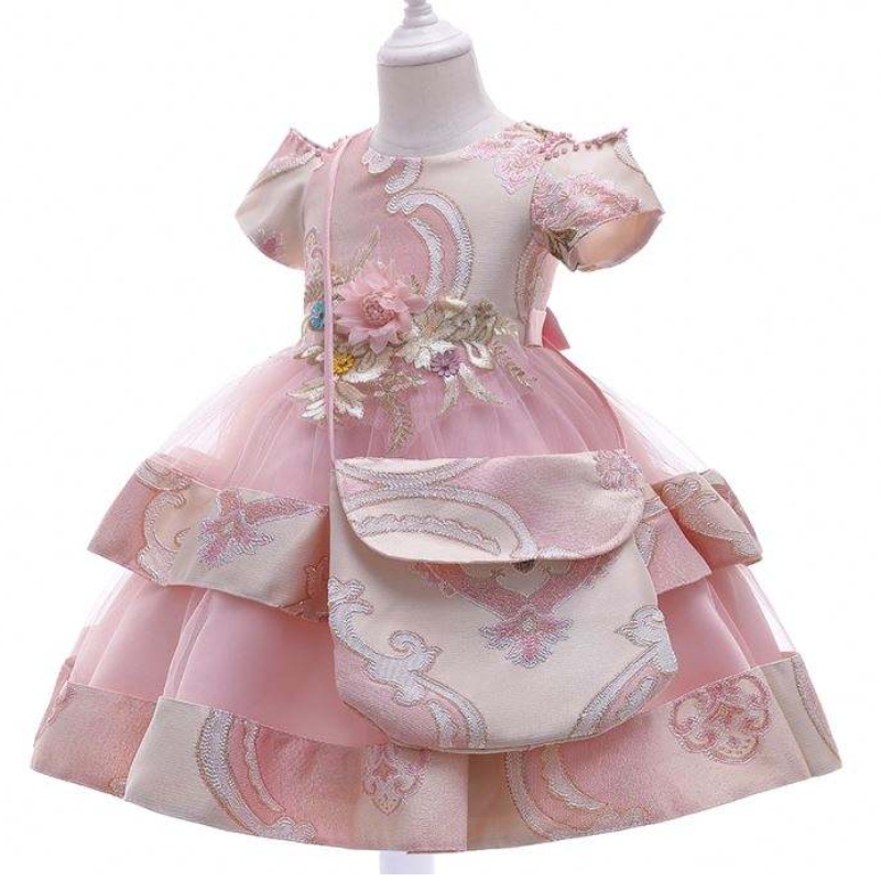 Baige Amazon Hot Sale New WeddingEvent Frock Birthndere Formery Girl Party Dress Kids 3-8歳の古い女の子のファンシードレスl5212