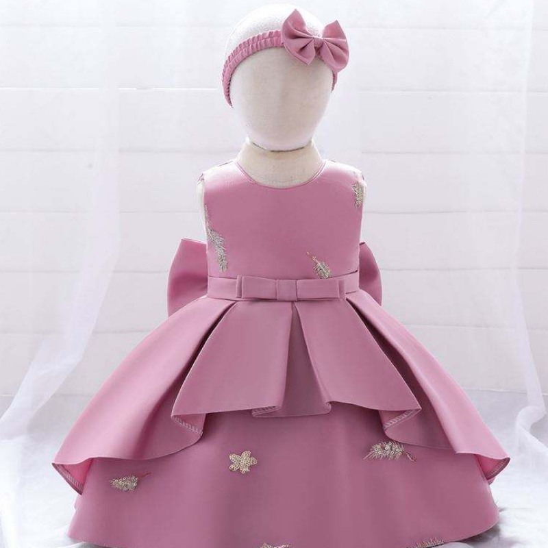 キッズ服かわいいノースリーブフラワーガールズパーティードレスフローラルウェディングプリンセスドレスl185