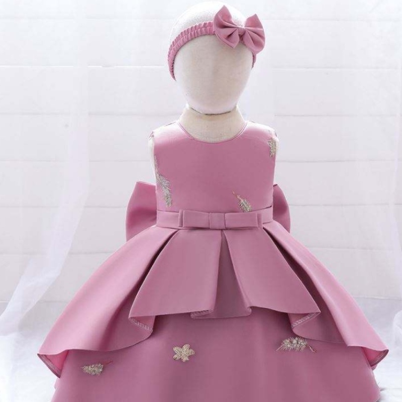 キッズ服かわいいノースリーブフラワーガールズパーティードレスフローラルウェディングプリンセスドレスl185