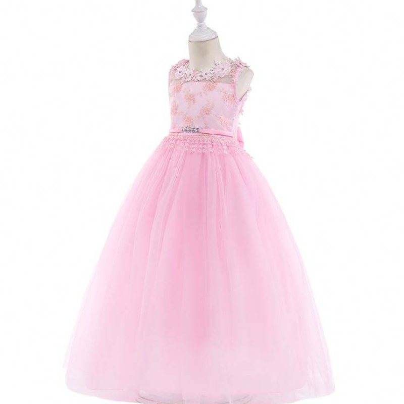 Baige New Style Kids Party Girls Wedding Dressesブライダルガウンピンクフラワー子供服