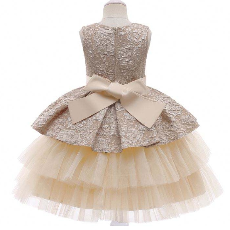 Baige Princess Flower Girl Dress Summer Tutu Wedding Birthday Party Kids Teenager Promドレスデザイン