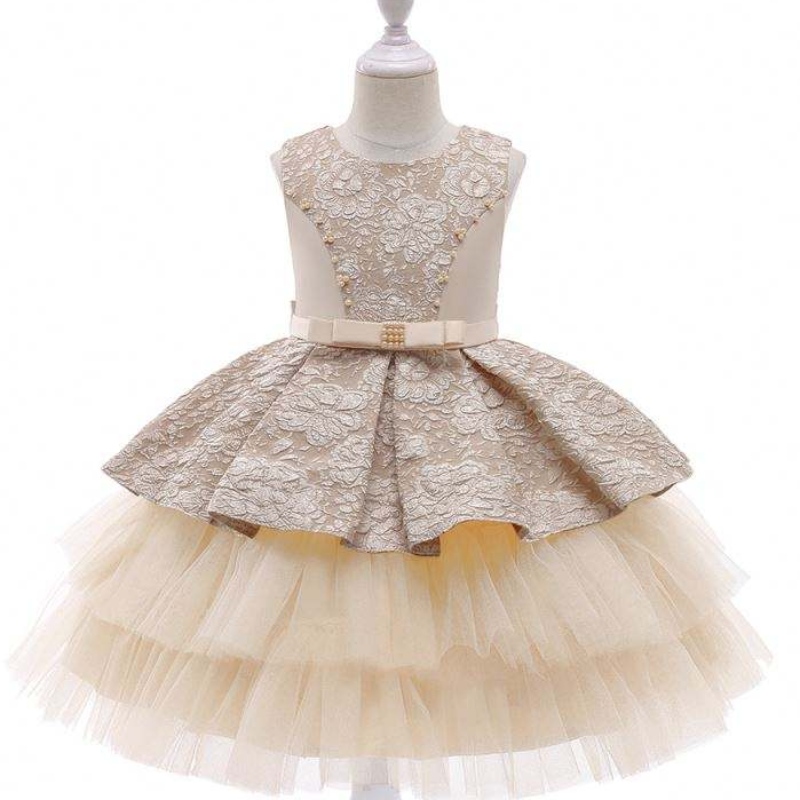 Baige Princess Flower Girl Dress Summer Tutu Wedding Birthday Party Kids Teenager Promドレスデザイン