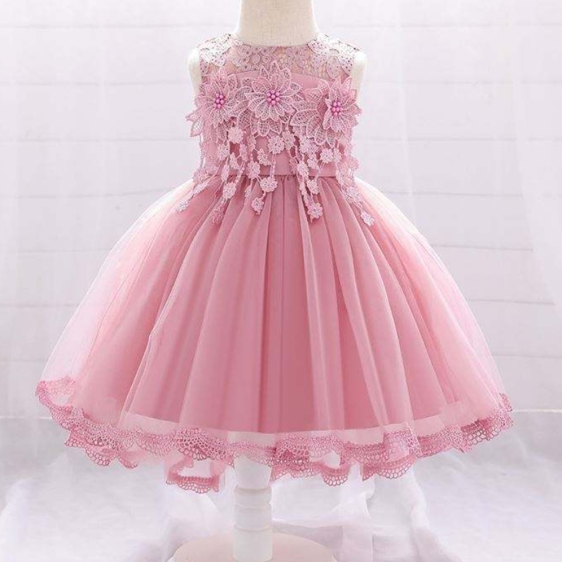 Baige Wholesale Girls Wear Wear Closes Chids新しいトレイルドレスデザインベビーパーティーガウンt1938xz