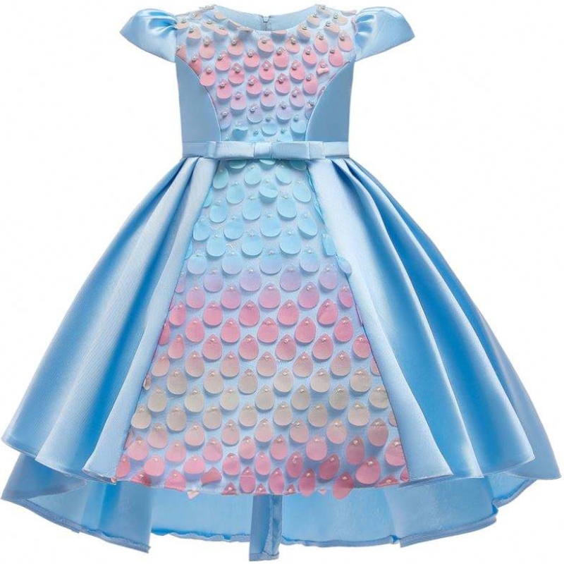 Baige New Design Kids Squingined Bow Girl Frock Girls Party Dresses美しいプリンセスドレス