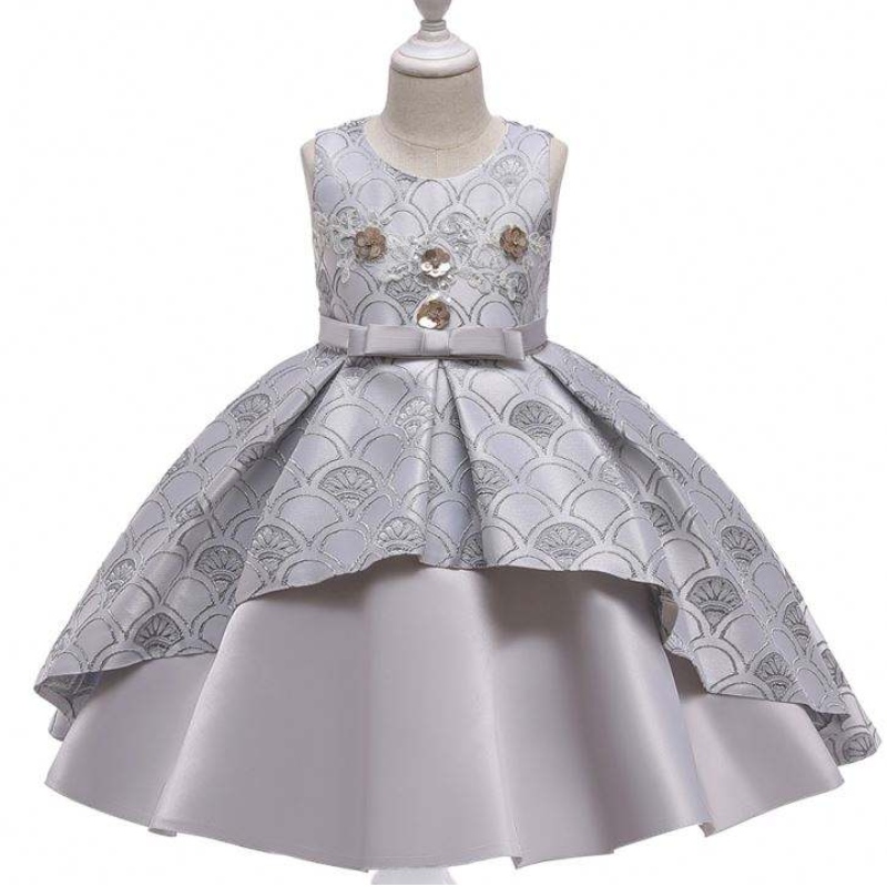 Baige Summer New Design Beauty Lace Childrensoomeveless Castary GirlsBaby Dresses
