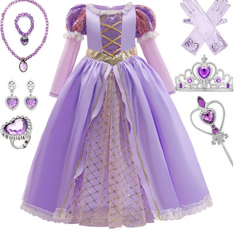 Baige Girls Princess Sofia Dress Cosplay Costume Kids Speecins Sophiaレイヤード長袖カーニバルハロウィーンパーティードレス