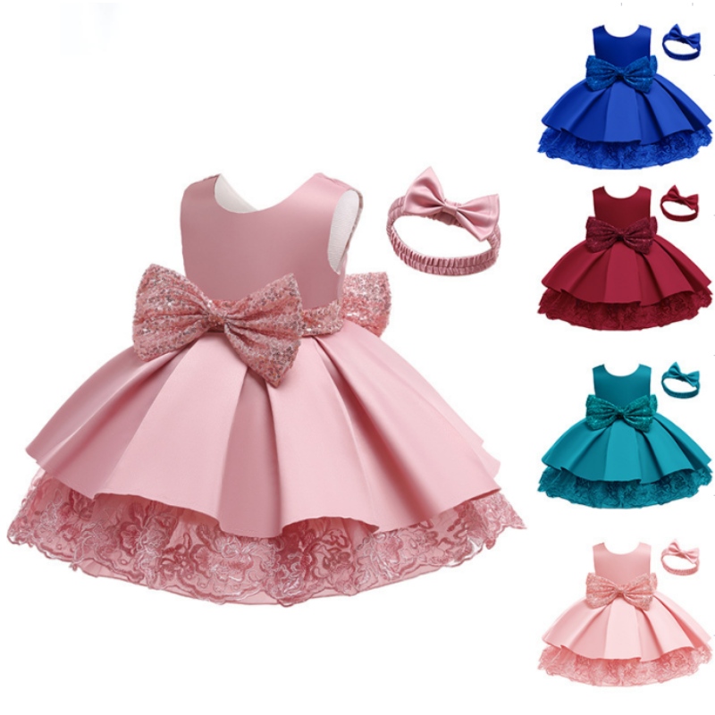 ホットセラーマルチレイヤーの女の赤ちゃんの誕生日ドレス0〜8歳の女の子のドレスのためのコットンガールプリンセスパーティードレスパーティーのためのドレス