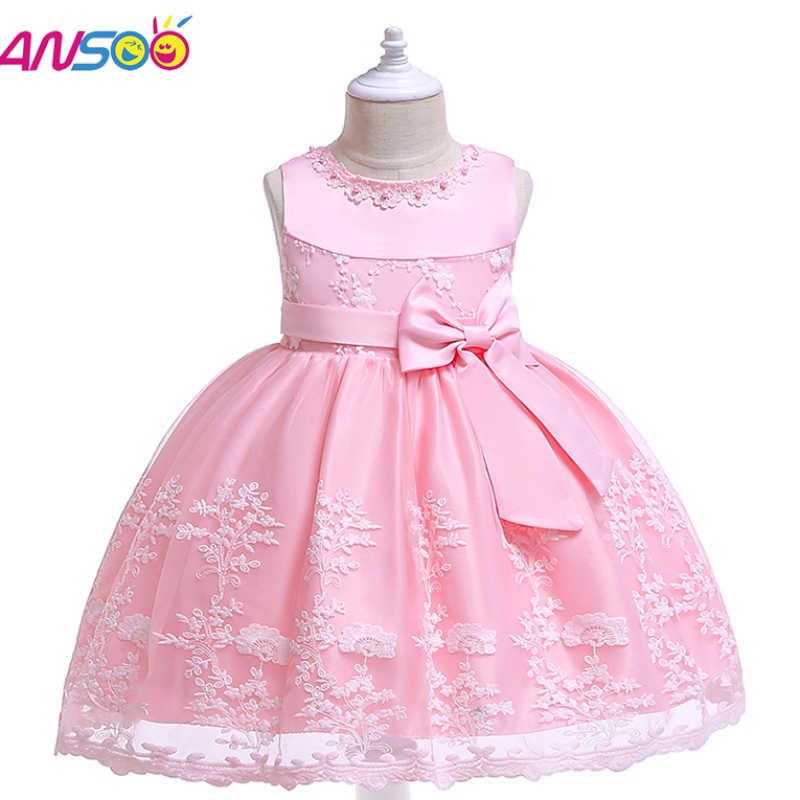 Ansoo Princess Flower Girl Dress Summer Tutu Wedding Birthday Party Kids Dresses for Girls