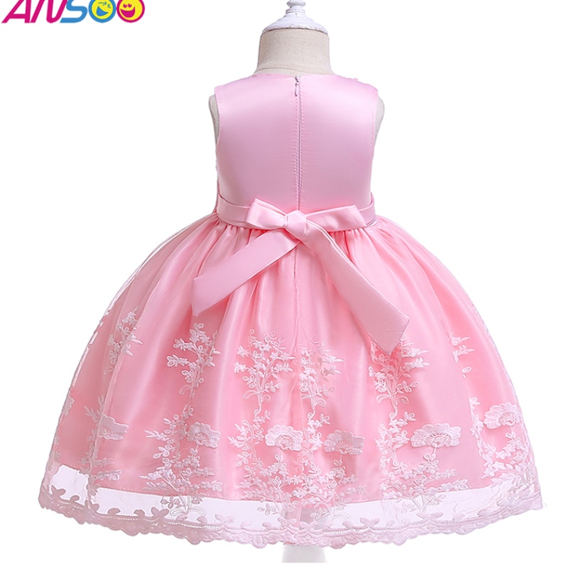 Ansoo Summer Flower Kids For For Girls 4colors bady girl party tutu Red Dress WeddingPrincess for Kids