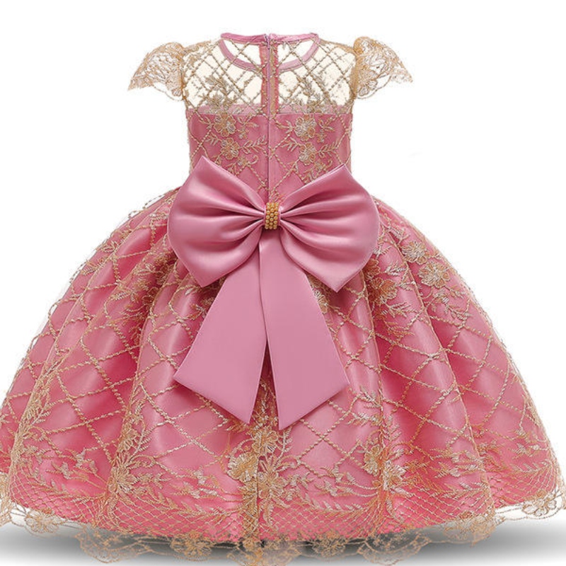 子供の衣服スモック子供衣類フラワーガールラグジュアリーガールレースビッグビューティープリンセスドレスベビーバースデーガーメント