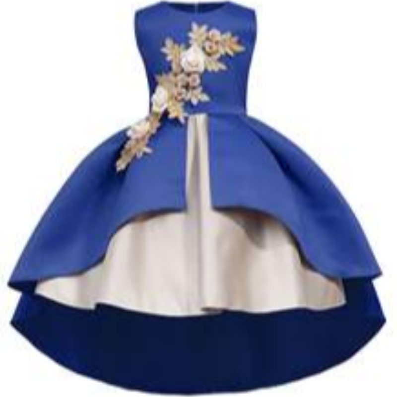 Ins Explosion Fancy Kids Party Dress Floral Bady Girl Ball Gown for Birthday Wedding