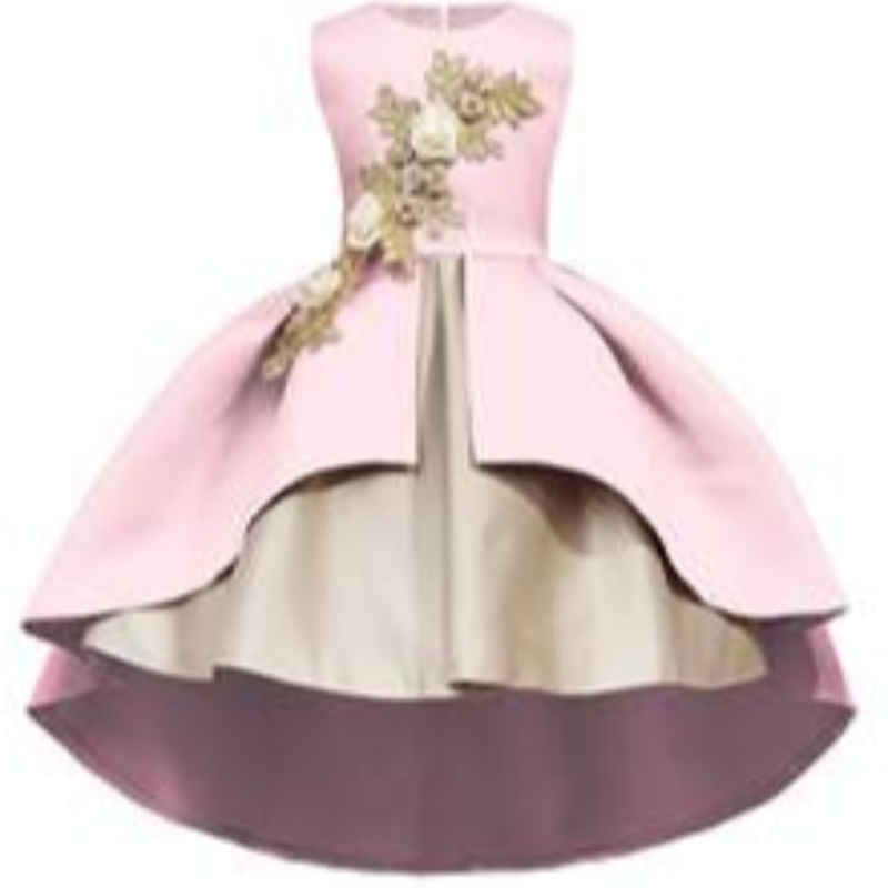 キッズプリンセスプリントフラワークリスマスイブニングガールズパーティードレス