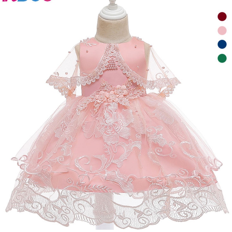 Ansoo Child Seveless Pink Party Kids Girl Dress Cotton Elegant Princess Dress for Gir