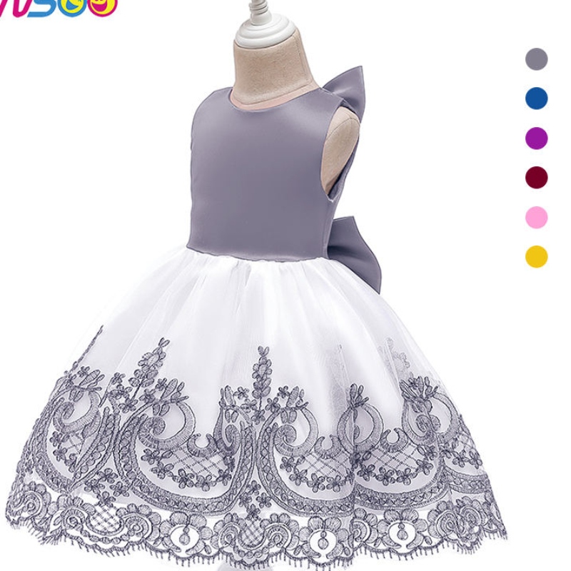 Ansoo Hot Wholesale New Arrima Baby Summer ClothingLace Flowers Kids Wedding Frock Bady Girl Birthday Party Dresses for Girls for Girls