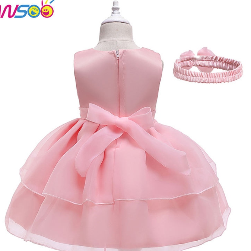 Ansoo New Children \\ 'S Dress Bow Lace Dress Runway Princess Dress with Hairband for 3-24ヶ月の女の子