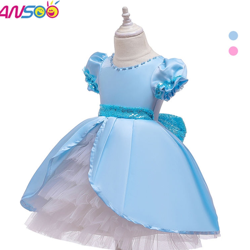 ansoo leveless chiddry cildres puffy blue tutu dress baby toddlers iprants夏のトレンドドレスドレスドレスドレスガール