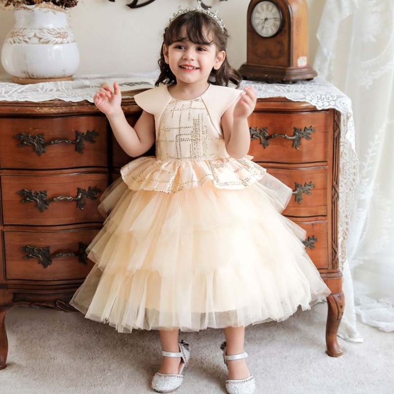 Baige 2022 New Multi-Layer Lovely Girl Dress The Lovely Girl Dighle Fairy Princess Ball Gown Bady Bady Dresses2year