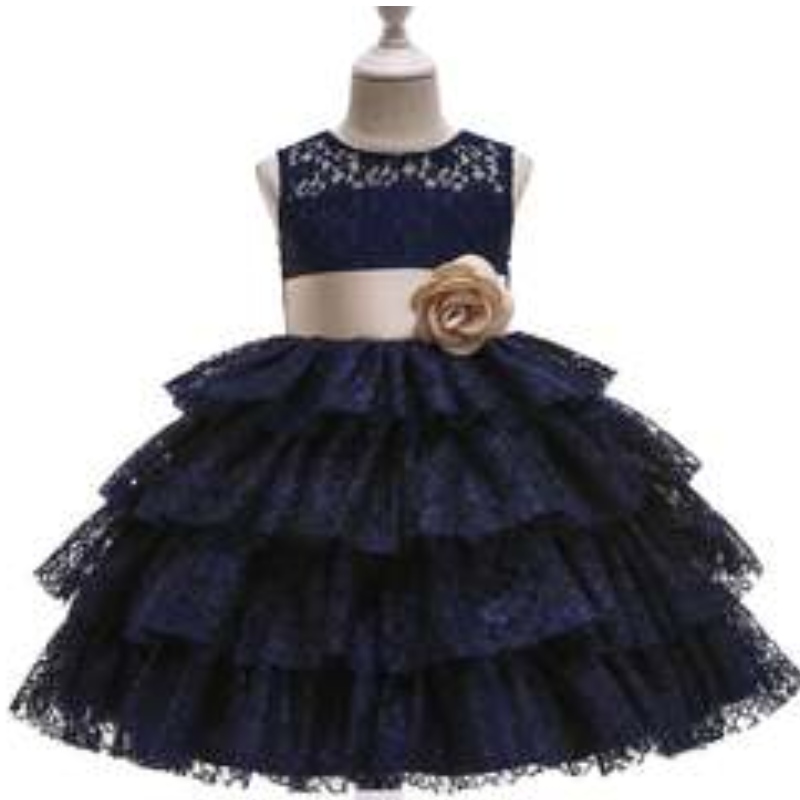 Baige New Children \\'s Princess Dress Lace Layed Seveless Flower Girl Wedding Dresses 3-49ピース