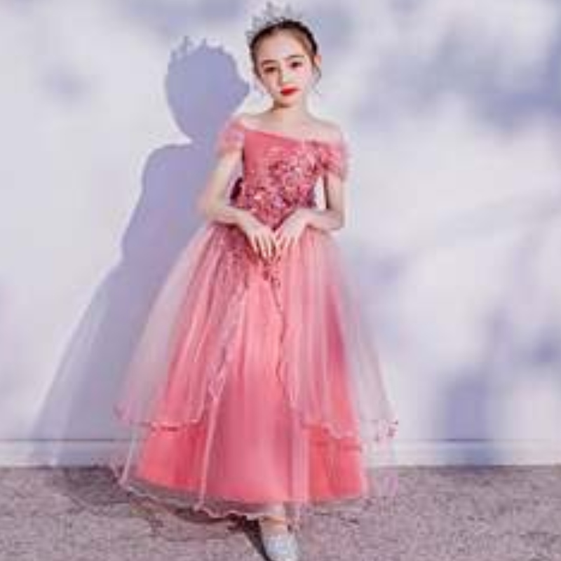 Baige New FashingBaby Length Wedding Clothers Children Long Dress Girl