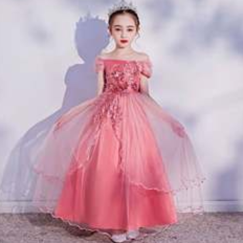 Baige New FashingBaby Length Wedding Clothers Children Long Dress Girl