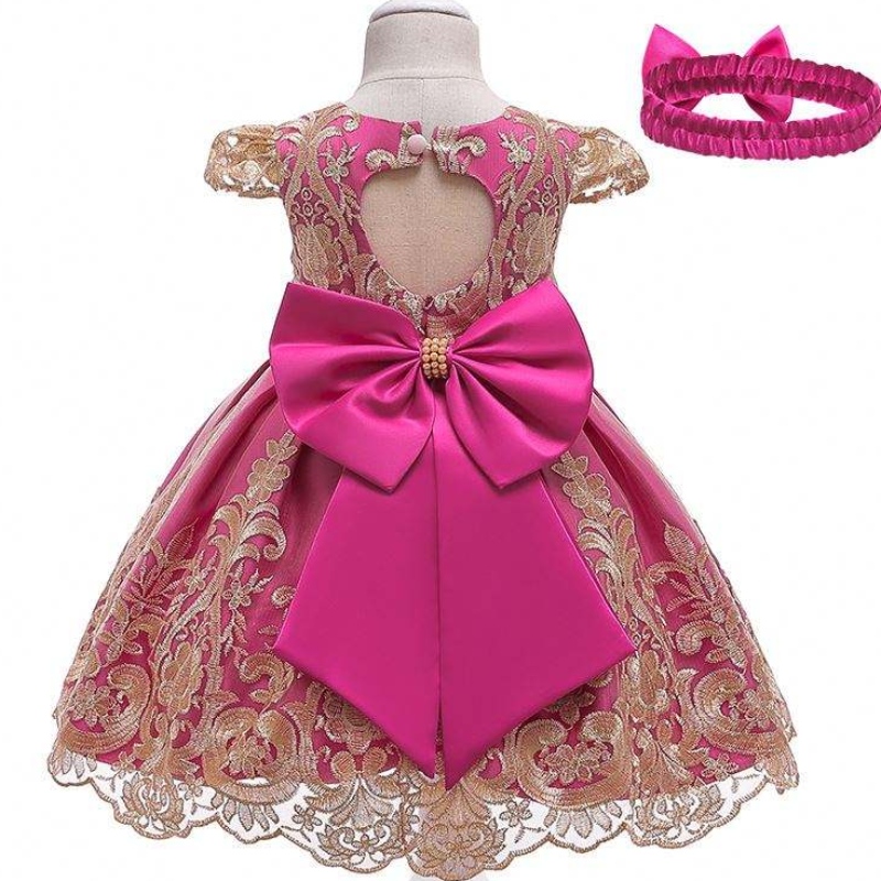 Baige Children \\ 'S Flower Dress Kids Clothing 0-5Y Girls Lace Wedding Party Dresses with Headband L5192XZ