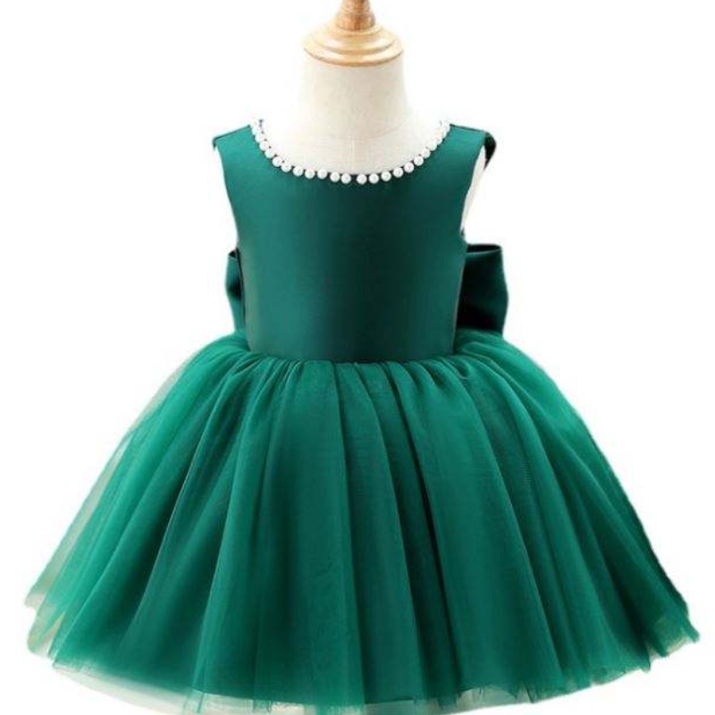 Baige Green Backless Girl Party Dress Kids First CommunionガウンプリンセスウェディングボールガウンDZ007