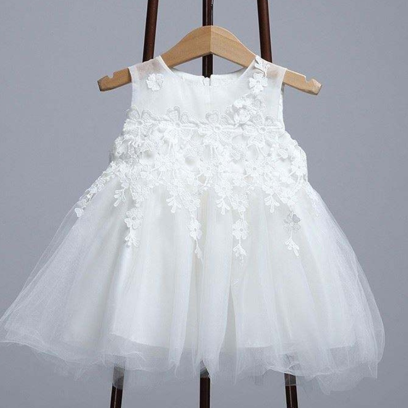 Baige New Design Lace Embroidered Baby Infant Baptism Fancy Birthday Party Dress24か月摩耗