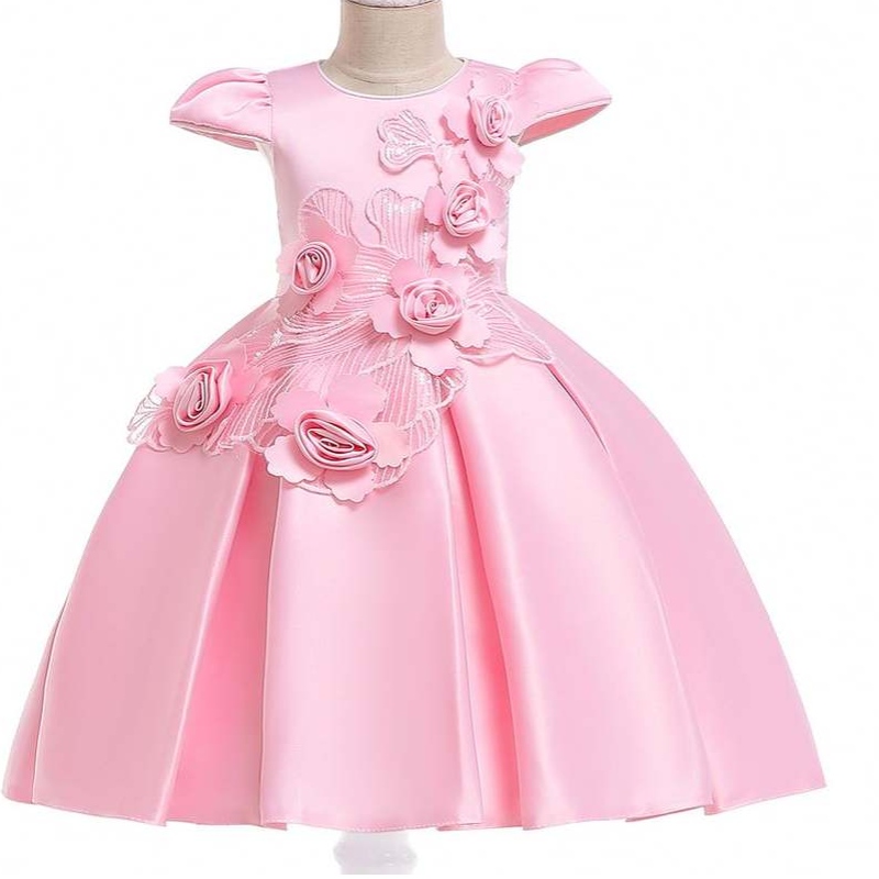 Baige New Fashion Flower Girl Dress Party Birthday Wedding Princess Princess Baby Baghirl Clother