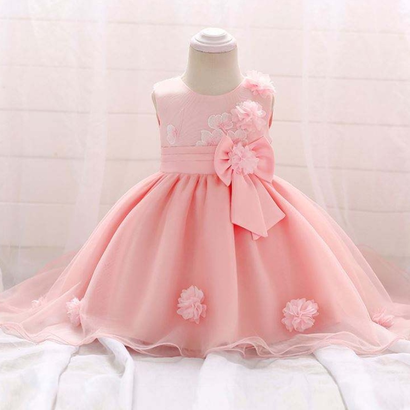 Maqtz Factory Direct Wholesale Girls Dresses Kids Bow Christmas Party Trailing Dress Frock for Girls