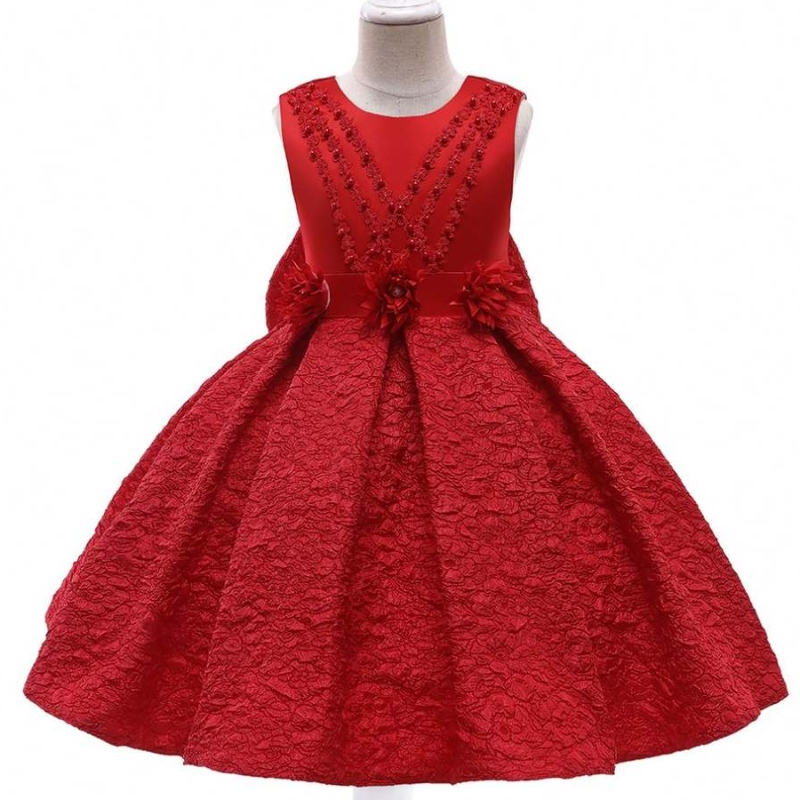 Baige New Design Flower Girls Dresses Kids Wedding Invinder Party Gown Girl Prom Fancy Dress