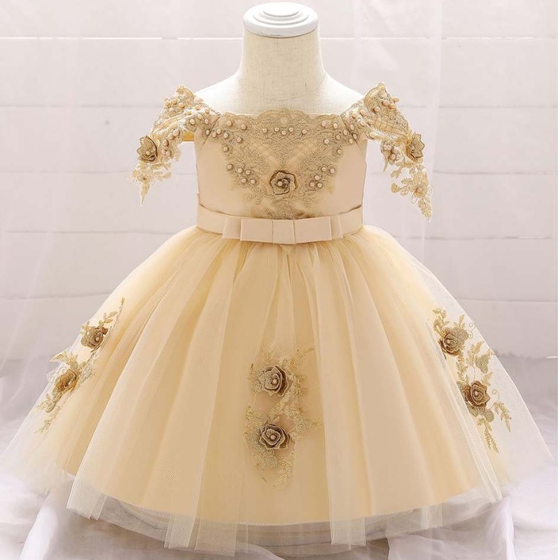 Baige Boutique Summer Kids Clothing Toddler Bady Girl Lace Birthday Party Dress L5057XZ