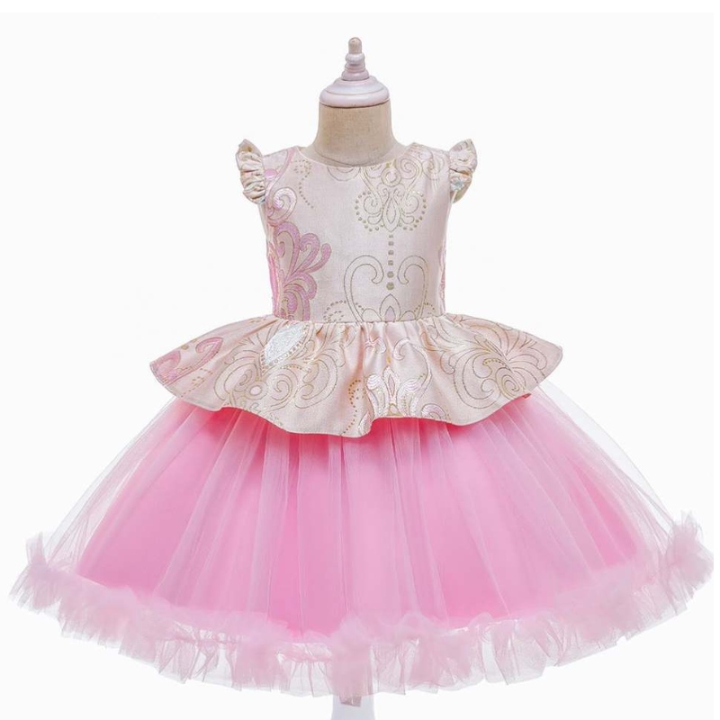 Baige Children Birthday Wear Wear Pink Shorteve Baby Birdes