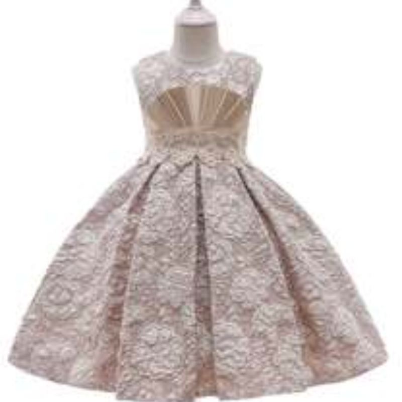 Aige New Fashion StyleJacquard Frocks Children Flower Girl3-12歳の女の赤ちゃんドレスl5253