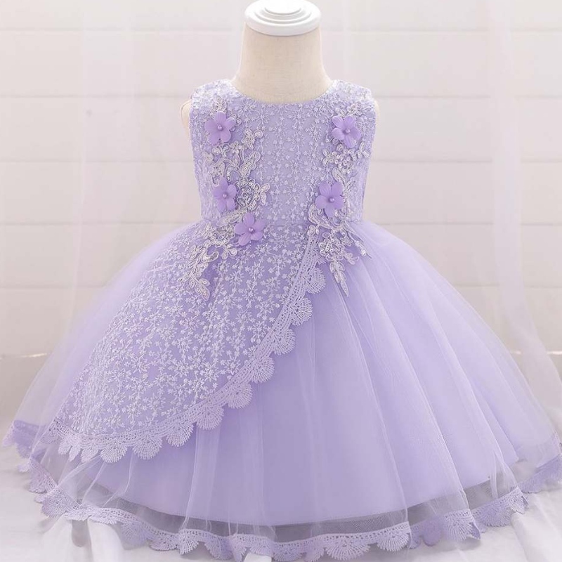 子供の最新のドレススタイルの洗礼服新生児の女の子の最初の誕生日キッズパーティードレスl1902xz