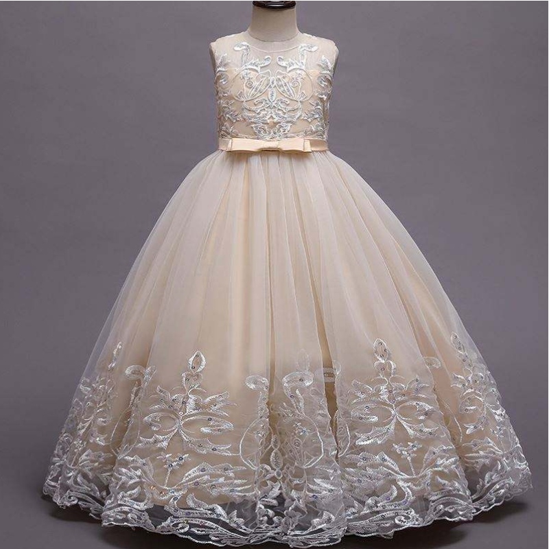 Baige Long Style Children WeddingBall Gown Girls Frock Design Kids Party Wear wear wear wear wear