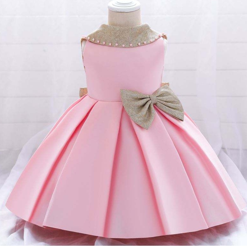 Baige Neeveless Children Birthday Party Wear Wear Princess Gown 0-6Yバックレスベイビーミニガールドレスl1986xz