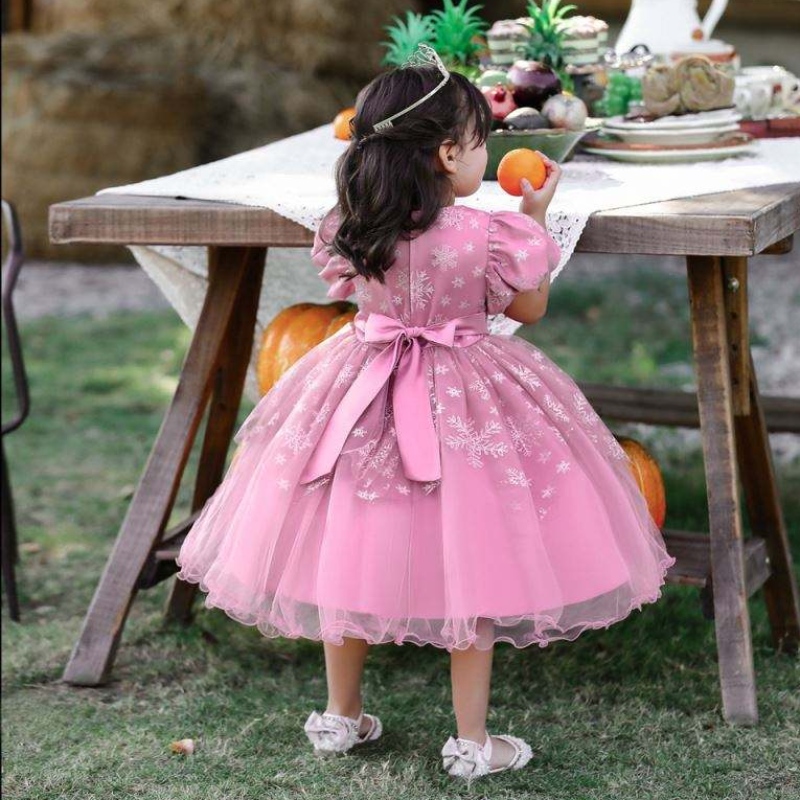 Baige Children Party Frock Girls Birthday Dress Elegant Kids Dress Princess Snowflake Ball Gown