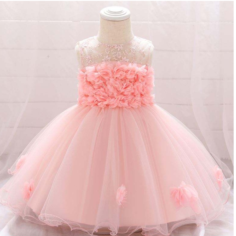 Baige New Frock Designs Girls \\ '衣類新生児花の子供たちのパーティーを着るバプテスマドレスl1920xz