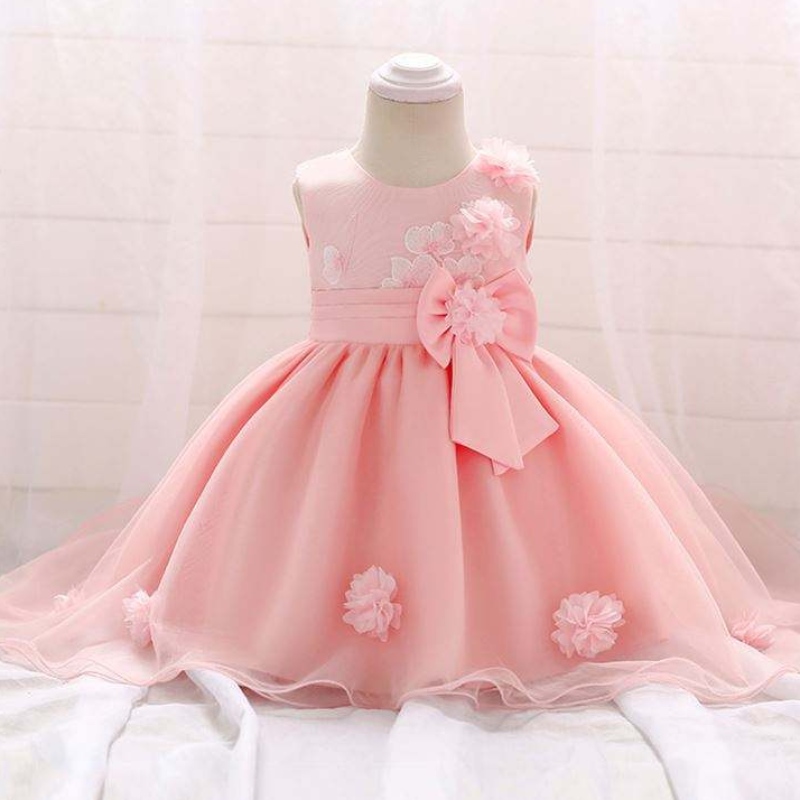 Baige Wholesale Infant Flower Girl Party Dresses Children Summer Neeveless Kids Dress T1866XZ