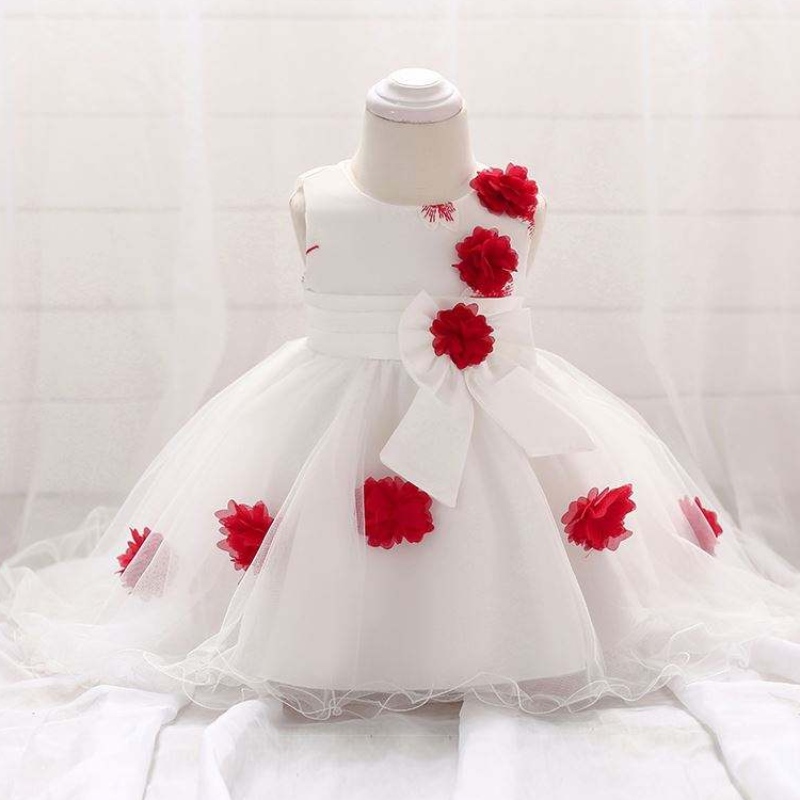 Baige Wholesale Infant Flower Girl Party Dresses Children Summer Neeveless Kids Dress T1866XZ