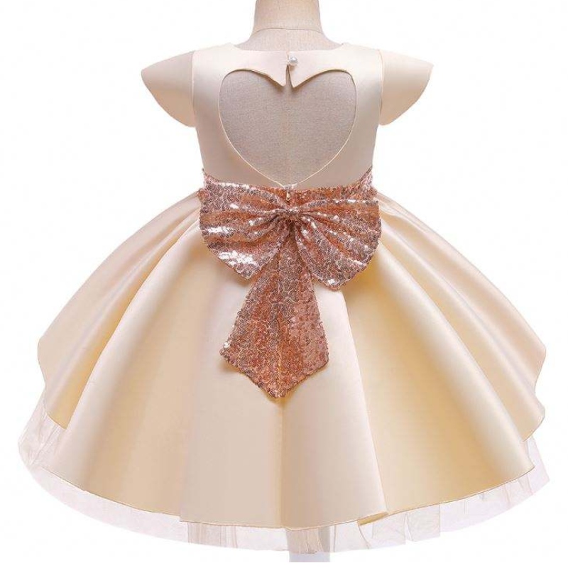 Baige New Little Girls Wedding Dresses KidsPrincessFrock with Bow Child Birthday Party Dress 3〜10歳