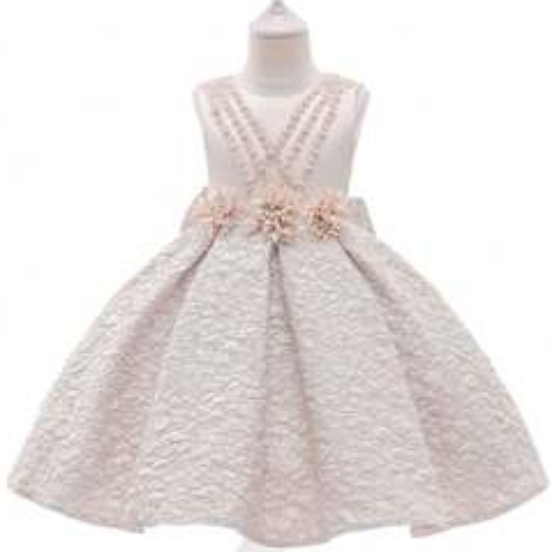 Baige高品質のファッションガールズパーティードレス最新の子供ドレスデザイン長い衣服T5176