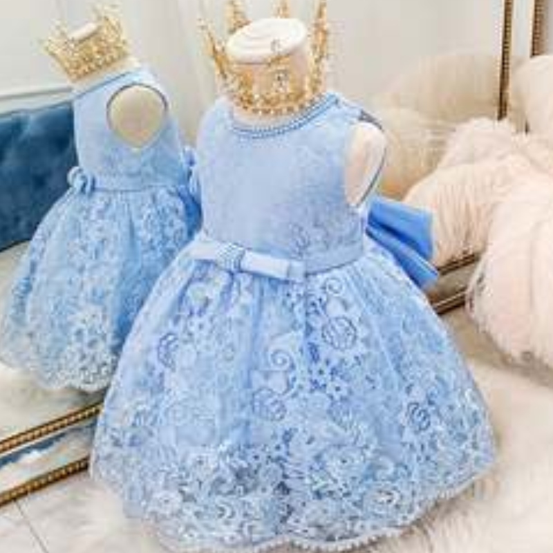 Baige Kids Party Dressesabhigh gird frock Children新生衣服の花の女の子のドレス