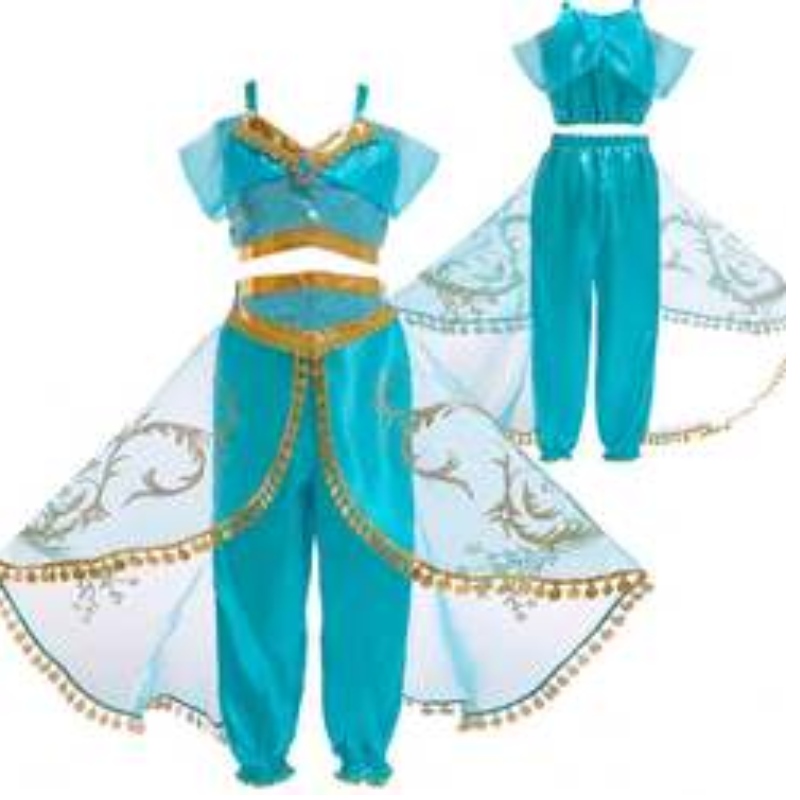 Baige Aladdin Cosplayプリンセスジャスミンコスチュームガールズトップとズボン服セットBX1625