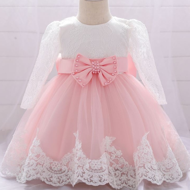 Baige New Arrival 0-2Y Summer Girl Dresses Lace Leng Sleeves FlowerBadeGirl Prom Dress L1940XZ