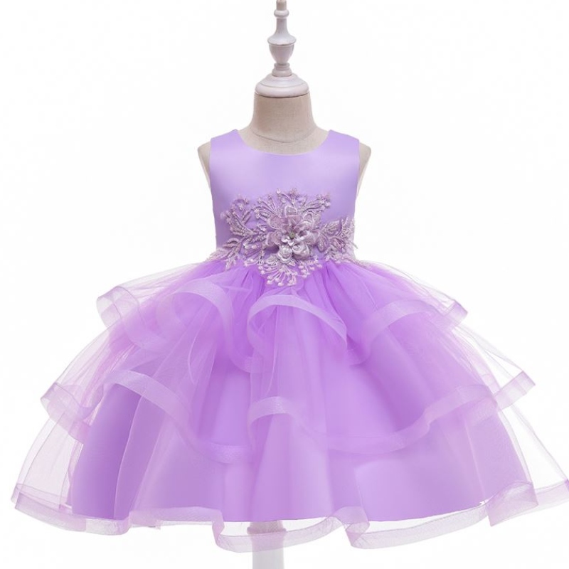 Baige New Arrival Piffy Flower Girl Birthday Party Wedding Gown 3〜10年の女の子の誕生日の子供ドレス