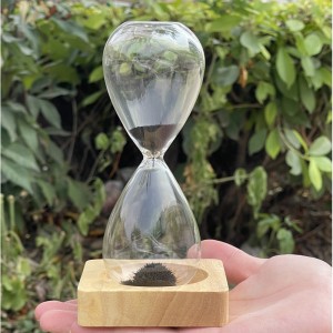 Amazon Hot Deals Glass Bown Bown Creative Souvenir Gifts 15/30minute Magnetic Sand Timer Hourglass Woode Base