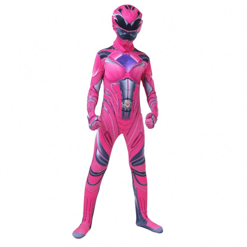 2022複数のカラーボーイハロウィーンカーニバルパーティーThunder Red PowerRangerコスプレコスチューム